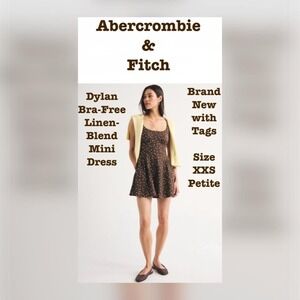 Abercrombie & Fitch Dylan bra-free linen blend mini dress with polka dots